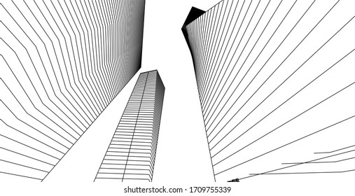 Geometric shapes in abstract stripes pattern Shows the movement of modern buildings. Vector illustration