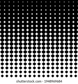 Geometric shapes. Abstract technology. Moving from big to small. Vector. Seamless pattern. Transition.
