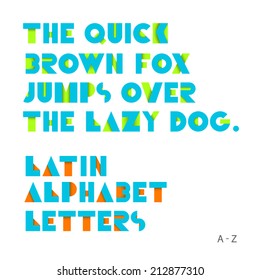Geometric shapes alphabet letters. Retro font. Latin alphabet letters