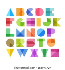 Geometric Shapes Alphabet Letters. Vector.