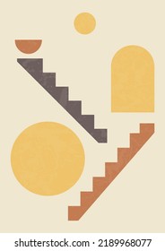 Geometric shapes, architecture poster abstract illustration