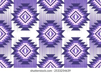 Geometric shapes are arranged into seamless geometric pattern including tribal design, ethnic motif, Native American style Navajo Indian and ethnic groups. Vector illustration for background.
