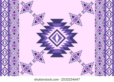 Geometric shapes are arranged into seamless geometric pattern including tribal design, ethnic motif, Native American style Navajo Indian and ethnic groups. Vector illustration for background.