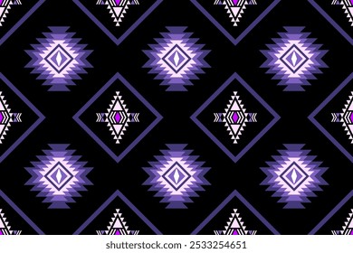 Geometric shapes are arranged into seamless geometric pattern including tribal design, ethnic motif, Native American style Navajo Indian and ethnic groups. Vector illustration for background.