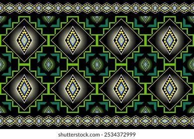 Geometric shapes are arranged into seamless geometric pattern including tribal design, ethnic motif, Native American style Navajo Indian and ethnic groups. Vector illustration for background.