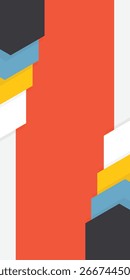 Geometric shapes background. Colorful hexagons. Header and footer frame layout. Promotion and presentation card template