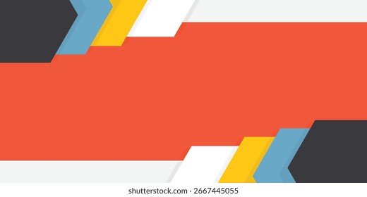 Plano de fundo de formas geométricas. Hexagons coloridos. Layout de quadro de cabeçalho e rodapé. Modelo de cartão de promoção e apresentação