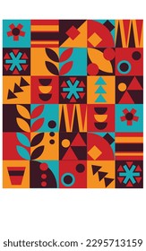 Geometric shapes background flat illustration