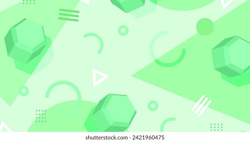 Geometric shapes background green vector design in eps 10