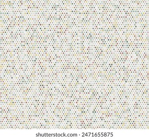 Geometric shapes background. Multicolored geometric elements of varied size. Rounded hexagons mosaic cells with padding and inner solid cells. Small hexagon shapes. Tileable pattern.