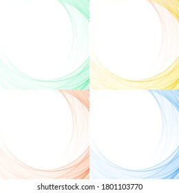Geometric shapes background. Multicolored set of transparent circles. Colorful abstract waves, swirls