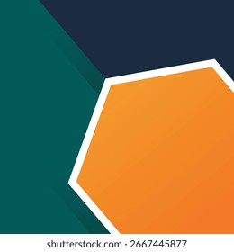 Plano de fundo de formas geométricas. Hexágono laranja. Modelo de cartão de promoção e apresentação. Elegante modelo de banner padrão de hexágono laranja no fundo de cor, design de vetor de cartão de visita moderno
