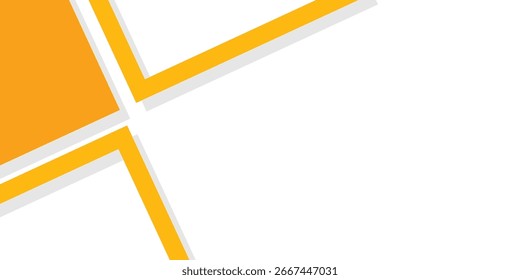 Fondo de Formas geométricas. Formas y contornos cuadrados amarillos anaranjados. Plantilla de tarjetas de promoción y presentación
