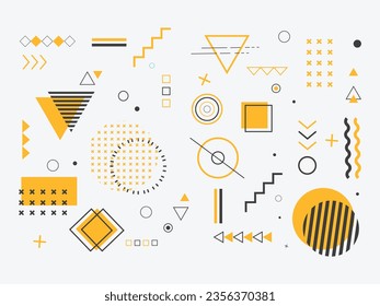 fondo de formas geométricas. conjunto de formas geométricas.