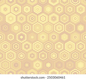Fondo de Formas geométricas. Simples hexágonos apilados. Células de panal. Paleta de colores de varios tonos. Patrón sin fisuras. Ilustración vectorial basculante.