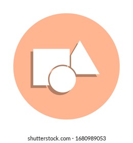 Geometric shapes badge icon. Simple glyph, flat vector of web icons for ui and ux, website or mobile application