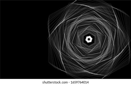 Geometric shapes black and white illustration, vector background two colors