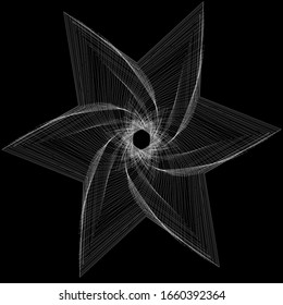 Geometric shapes black and white illustration, vector background two colors