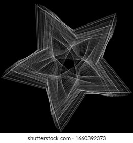 Geometric shapes black and white illustration, vector background two colors