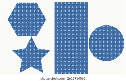 Geometric Shapes with Blue Circular Pattern