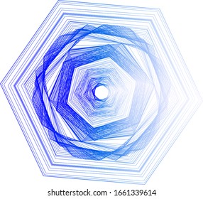 Dibujo azul de formas geométricas, fondo brillante vectorial
