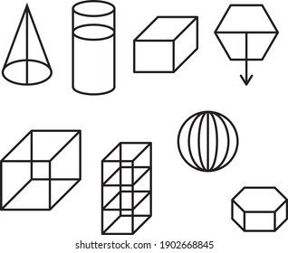 Formas geométricas. Cajas y buques. Formas matemáticas.