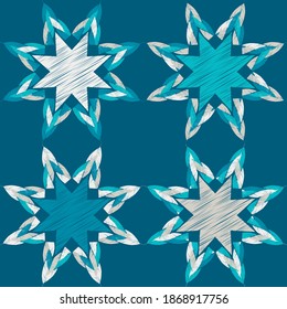 Formas geométricas de trenzas. Elemento trenzado decorativo. Diseño con eclosión manual. Patrón sin foco. Ilustración vectorial para diseño web o impresión.