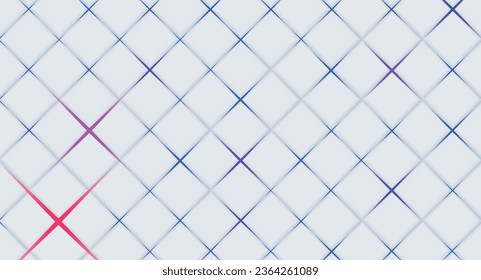Geometric shapes, bright vector design and mosaic pattern create the impression of a high-tech space.