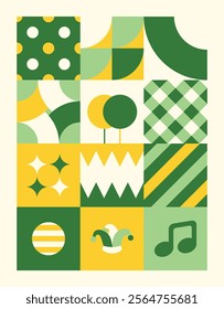 Geometric shapes carnaval Brazil vector
