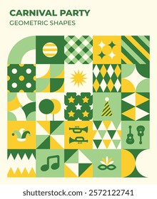 Geometric shapes carnival Brazil flat design