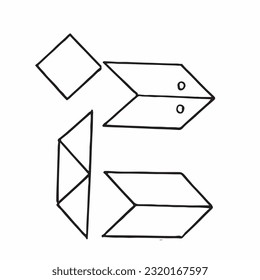 geometric shapes, Cartoon, drawing book and coloring image
