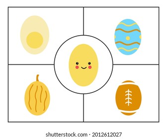 Formas geométricas para niños. Flashcards para aprender formas. Oval.