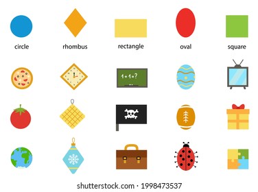 Geometric Shapes Children Worksheet Learning Shapes Stock Vector ...