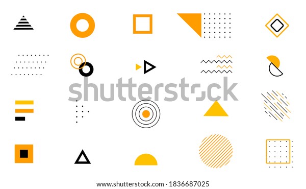 Geometric Shapes Circle Rectangle Triangle Dotted Stock Vector (Royalty ...