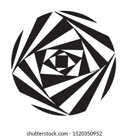 Geometric shapes - Circle, square, triangles on a white background. The pattern is made in black - poor color.