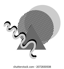 Geometric shapes collection , circles and square, triangle and lines crossed together and waved one, on vector illustration in futuristic concept.