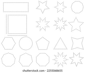 geometric shapes collection line square circle star polygon