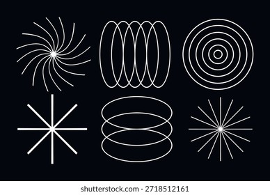 Spiralen, Ellipsen und Radial-Designs der Kollektion Geometrische Formen