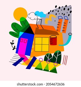 Geometric shapes colorful abstract background vector illustration.