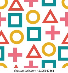geometric shapes colorful seamless pattern
