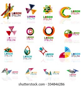 Geometric Shapes Company Logo Set Paper Stock Vector (Royalty Free ...