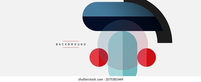 Geometric shapes composition abstract background. Circles lines and rectangles. Vector illustration for wallpaper banner background or landing page