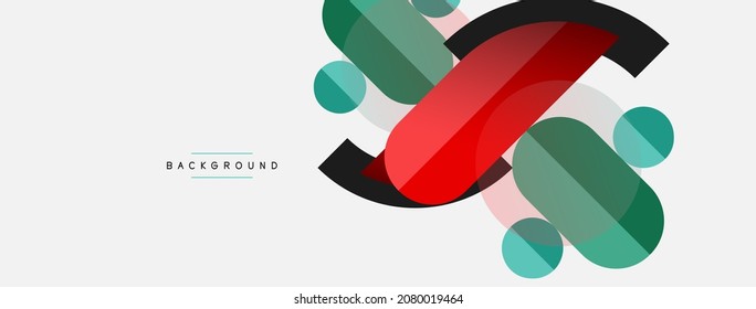 Geometric shapes composition abstract background. Circles lines and rectangles. Vector illustration for wallpaper banner background or landing page