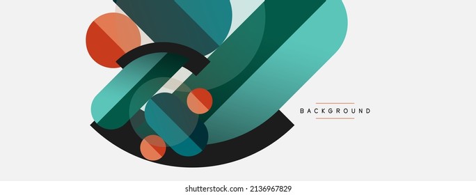Geometric shapes composition abstract background. Circles lines and rectangles. Vector illustration for wallpaper banner background or landing page
