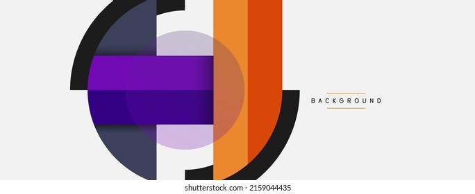 Geometric shapes composition abstract background. Circles lines and rectangles. Vector illustration for wallpaper banner background or landing page