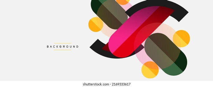 Geometric shapes composition abstract background. Circles lines and rectangles. Vector illustration for wallpaper banner background or landing page