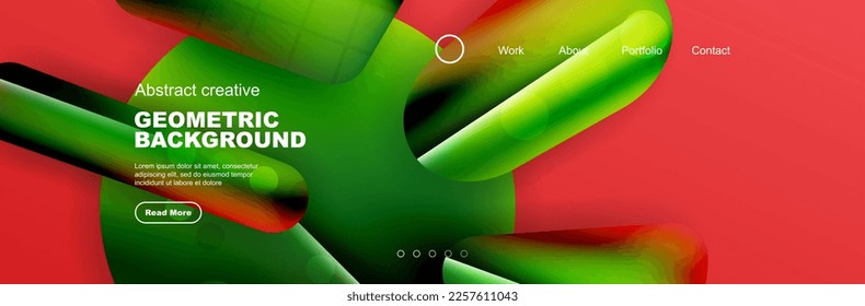Geometric shapes composition geometric abstract background. 3D shadow effects and fluid gradients. Modern overlapping forms