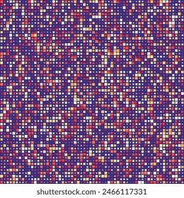 Geometric shapes composition. Gradiented squares in multiple colors. Muted purple, warm gray, deep red, dark brown, lavender. Elegant vector illustration.