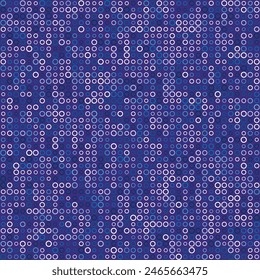 Geometric shapes composition. Rings in multiple colors. Blue, Purple, Lavender, Indigo, Violet. Superb vector illustration.