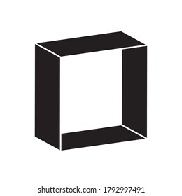 concepto de formas geométricas, icono cuadrado 3d sobre fondo blanco, estilo de silueta, ilustración vectorial